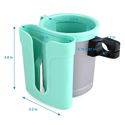 Accmor 3-in-1 Bike Cup Holder with Cell Phone Keys Holder, Bike Water Bottle Holders, Universal Bar Drink Cup Can Holder for Bicycles, Motorcycles, Scooters, Grey Green, 2 Pack - color: Grey Green-2 Pack