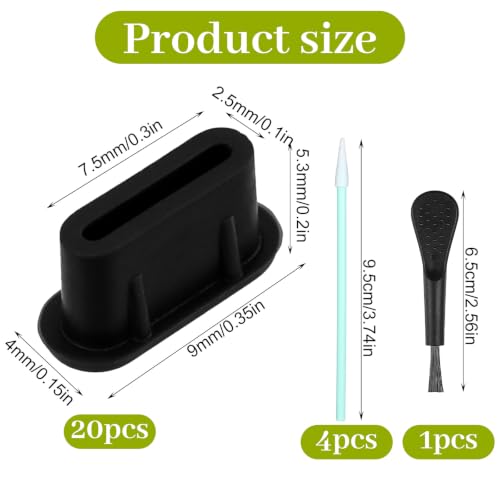 USB C Dust Plug, 20Pcs Silicone USB C Plug Cover Type-C Charging Port Cover