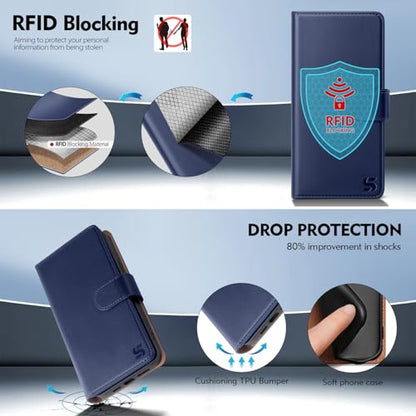Shieldtop Compatible with Samsung Galaxy S24+ Plus Wallet Case with Card Holder,Women Men RFID Blocking PU Leather Flip TPU Protective Cover Credit Card Slots,Phone Case for S24 Plus,Dark Blue - color: Dark Blue, size: Samsung Galaxy S24 Plus - 6.7"