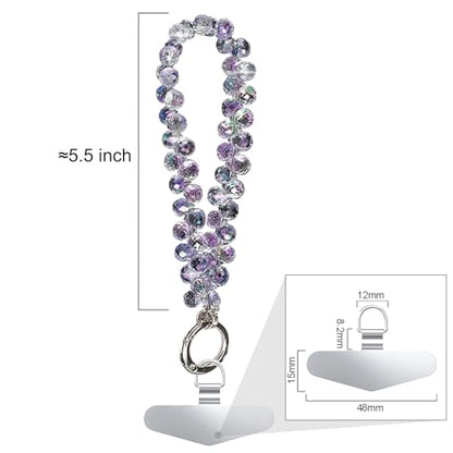 TENOC Beaded Phone Wrist Strap, Purple - color: A-purple