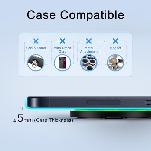 Wireless Charger for Moto G Power 2025 2024 Edge 2024,Moto G Stylus 5G (2025) Edge Razr 50 40 Ultra Pro,15W Wireless Charger Station Fast Charging Pad + Adapter for Samsung Galaxy S25 S24 Ultra S23 FE