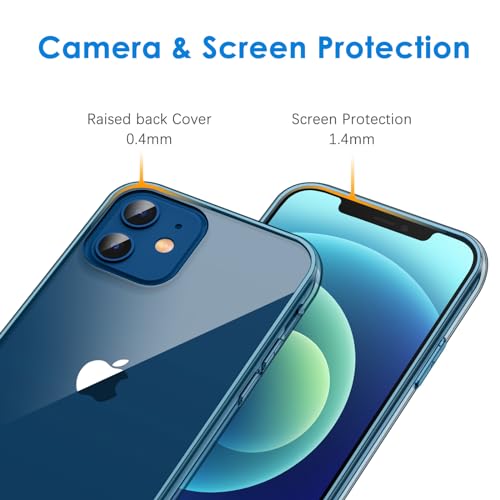 JETech Case for iPhone 12/12 Pro 6.1-Inch, Non-Yellowing Shockproof Phone Bumper Cover, Anti-Scratch Clear Back (Navy) - color: Navy