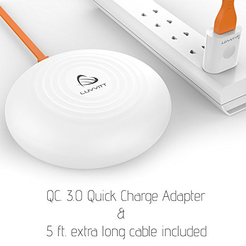Wireless Charger with LED Light/Night Lamp Luvvitt CUSHN 10W Fast Charging Pad for All Phones and Qi Enabled Devices Multi Color Quick Charge QC 3.0 - Adapter Included