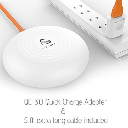 Wireless Charger with LED Light/Night Lamp Luvvitt CUSHN 10W Fast Charging Pad for All Phones and Qi Enabled Devices Multi Color Quick Charge QC 3.0 - Adapter Included