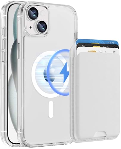 Magnetic for iPhone 13 mini/iPhone 12 mini Wallet Case, Clear White - color: Clear with White, size: iPhone 12 Mini/13 Mini