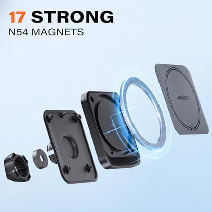 APPS2Car for MagSafe Car Mount, Magnetic Phone Holder with Suction Cup