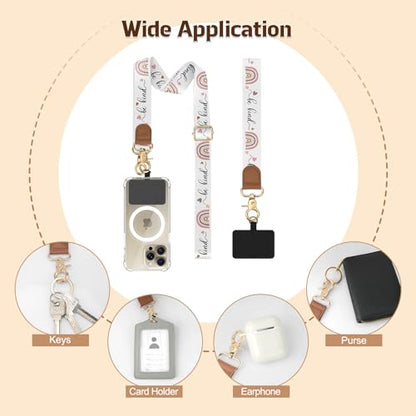 TiMOVO Phone Lanyard Crossbody Wrist Strap, Adjustable Anti-Theft Strap for Smartphone Case - color: Be Kind+rainbow