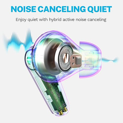 JLab, Go Pods ANC, True Wireless Earbuds, Active Noise Cancelling, Bluetooth, Cloud White - color: Cloud White