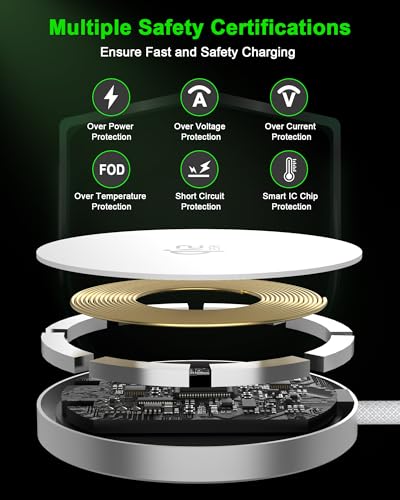 Apple MFi Certified Magsafe Charger 25W Qi2.2 Magnetic Wireless Charger - size: 6FT-1Pack