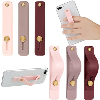Weewooday 6 Pieces Phone Finger Strap Grip,Pink, Purple, Red,Classic - color: Pink. Purple, Red, style: Classic