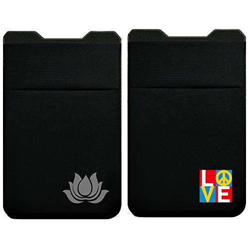 Gecko Travel Tech Double Pocket - Adhesive Card Holder - Cell Phone Pouch - Stick on Spandex Pocket - Carry Credit Cards and Cash (2 PACK - ENLIGHTENED - COMBO) - color: 2 PACK - ENLIGHTENED - COMBO