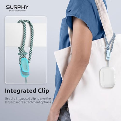 SURPHY 2 Pack Phone Lanyard, Phone Wrist Strap for Case, Camera Wrist Strap - color: Cloud Blue & Green