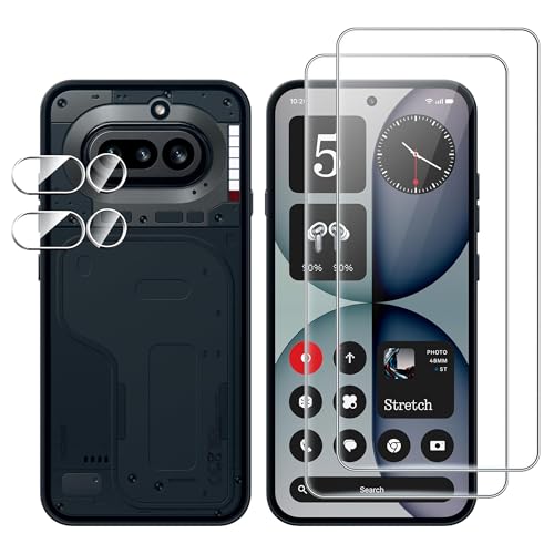 for Nothing Phone (4a) Screen Protector with Camera Lens Protector,9H Hardness Anti-Scratch Tempered Glass Flim, Case Friendly, Anti-Fingerprint,Anti-Scratch (2+2 PACK) - color: Nothing Phone (4a)