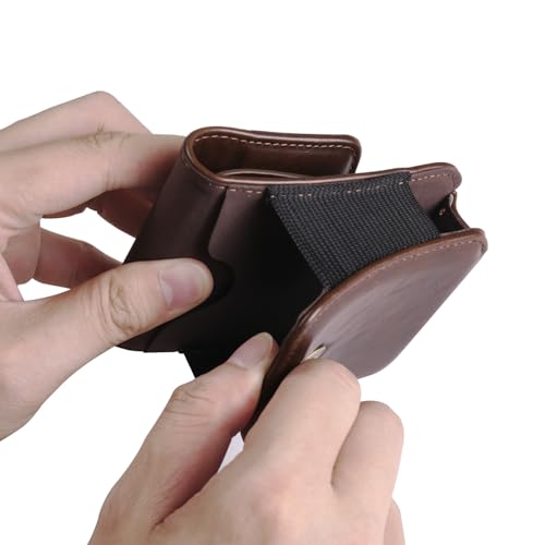 Galaxy Z Flip 5G Waist Belt Bag Leather, Mobile Phone Holster Wear Belt Waist Pack Leather Case with Belt Loop Compatible with Samsung Galaxy Z Flip 7 6 5 4 3 5G (SM-F700 SM-F707 SM-F711) Moto RAZR - color: Coffee