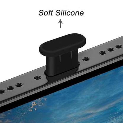 USB-C Dust Plugs 20-Pack Anti-Dust Silicone Cover, Black - color: Black