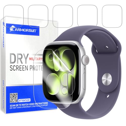 ArmorSuit 6 Pack Screen Protector for Apple Watch Series 11 42mm, Series 10 (42mm) DRY-Shield Self-Repairing HD Clear TPU Film - Dry Installation - size: 42_mm
