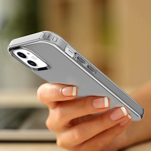 Phone Case for iPhone 12 Clear, [Crystal Clear][Non-Yellowing] Slim Shockproof Reinforced Drop Protective Flexible TPU Back Cover Phone Case for iPhone 12 Protective Case(Black) - color: Black