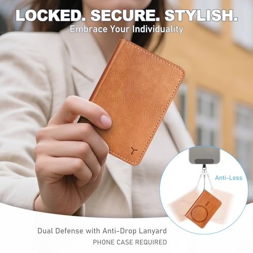 TUCCH Magnetic Wallet for Magsafe iPhone, 6 Card Holders, Textured Brown | RFID Blocking, Clear ID Window, for iPhone 17/17e/16/15/14/13/12 Pro/Pro Max/Plus, PU Leather - color: Brown - Textured