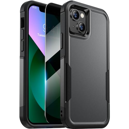 Diaclara Designed for iPhone 13 Case, [with Privacy Screen Protector] [Anti Spy] [Military Grade Drop Protection] Heavy Duty Full-Body Shockproof Phone Case, Black - color: Black, size: iPhone 13 6.1"