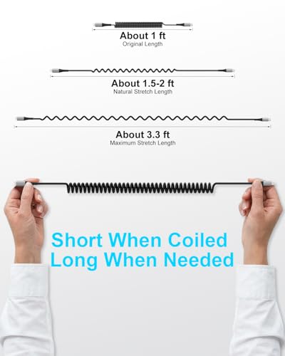 Coiled USB C to Lightning Cable for Car,2Pack 3FT Type C to Lightning Cable - style: Coiled USB-C to Lightning