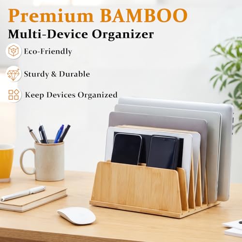 Unittype Bamboo Multi Device Organizer, 6 Slots