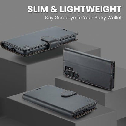 FLIPALM Wallet Case for Samsung Galaxy S26 Ultra 6.9", Black | Card Holder, RFID Blocking, PU Leather Folio Flip, Kickstand, Protective Shockproof Cover - color: Black, size: Samsung Galaxy S26 Ultra