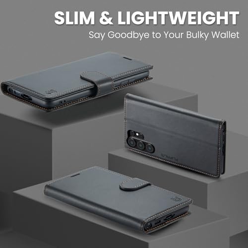 FLIPALM Wallet Case for Samsung Galaxy S26 Ultra 6.9", Black | Card Holder, RFID Blocking, PU Leather Folio Flip, Kickstand, Protective Shockproof Cover - color: Black, size: Samsung Galaxy S26 Ultra