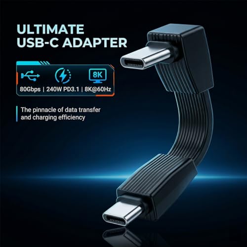 8K Short USB C Cable 80Gbps 240W (5cm)
