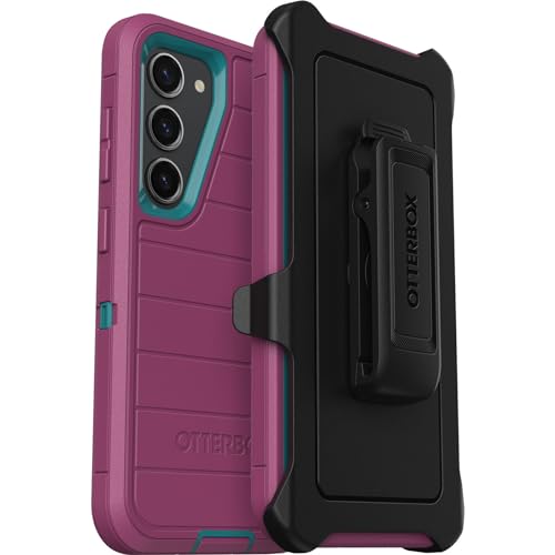 OtterBox Galaxy S23 (Only) - Defender Series Case - Canyon Sun (Pink), Rugged & Durable - with Port Protection - Includes Holster Clip Kickstand - Microbial Defense Protection - Non-Retail Packaging - color: Canyon Sun (Pink)