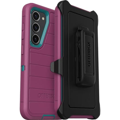 OtterBox Galaxy S23 (Only) - Defender Series Case - Canyon Sun (Pink), Rugged & Durable - with Port Protection - Includes Holster Clip Kickstand - Microbial Defense Protection - Non-Retail Packaging - color: Canyon Sun (Pink)
