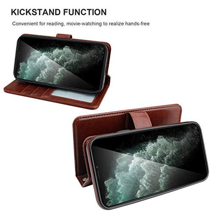 Bocasal Detachable Wallet Case Card Holder for iPhone 11 Pro Max Brown - color: Brown