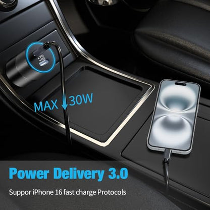 6 Pack 60W USB C Fast Car Charger 2-Port Adapter for iPhone/Android Phones