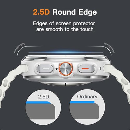 JETech Screen Protector for Galaxy Watch Ultra/6 Classic 47mm, 3-Pack | Tempered Glass Protection, HD Clear, Anti-Scratch Design - size: Galaxy Watch Ultra/6 Classic 47mm