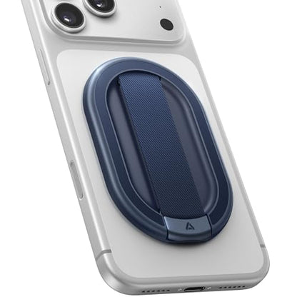 andobil [2026 Woven Comfort] Magnetic Phone Grip for MagSafe w/Finger Strap - color: Deep Blue