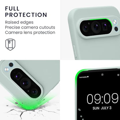 kwmobile Case Compatible with Google Pixel 9 Pro XL Case - Protective Slim TPU Phone Cover - Soft Matte Finish - Cool Mint - color: Cool Mint