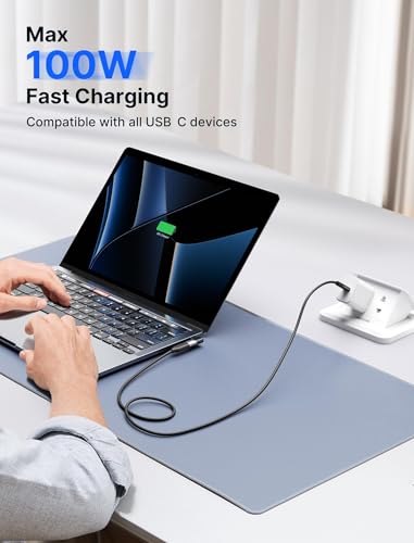 JSAUX 90 Degree USB C Male to Female Adapter 2-Pack, 100W 40Gbps - color: Grey, size: Flat Right Angle-2 Pack