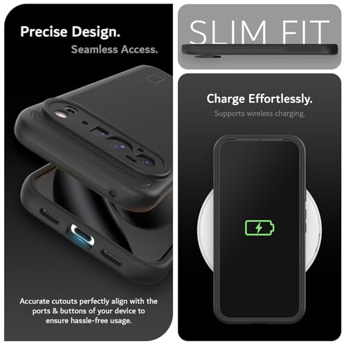 TUDIA MergeGrip [Military Grade] Cases for Google Pixel 10 Pro XL (2025), [Drop Tested] Dual-Layer Shockproof Rugged Slim Anti-Slip Heavy Duty Protective Phone Case Pixel Pro 10 XL Cover – Black - color: Black, size: Pixel 10 Pro XL
