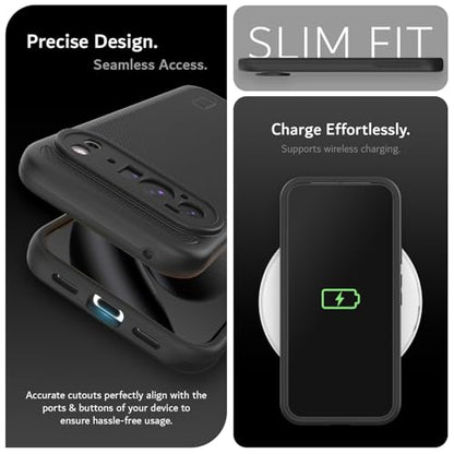 TUDIA MergeGrip [Military Grade] Cases for Google Pixel 10 Pro XL (2025), [Drop Tested] Dual-Layer Shockproof Rugged Slim Anti-Slip Heavy Duty Protective Phone Case Pixel Pro 10 XL Cover – Black - color: Black, size: Pixel 10 Pro XL