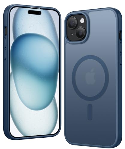 FNTCASE for iPhone 15 Plus Case Matte Magnetic with Screen Protector | Compatible with Magsafe Phone Cases, Slim, Anti Yellowing, Rugged Shockproof Protective, Translucent Cell Phone Cover - color: C-Blue, size: For Iphone 15 Plus 6.7 Inch