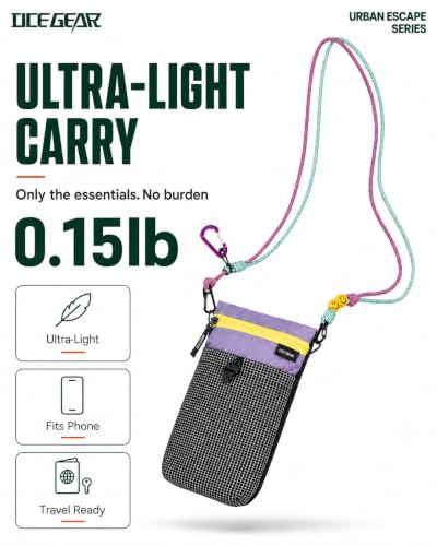 Cell Phone Bag with Strap Lightweight Crossbody Phone Purse with Nylon Lanyard Fits iPhone 12-17 for Travel Casual Walking - color: Purple