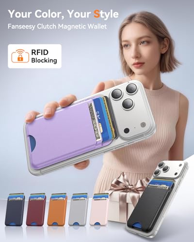 for MagSafe Wallet, 5 Card Holder, Slim Leather Magnetic Wallet for iPhone 17/16/15/14/13/12 Pro Max Plus Air Series, 1 Card Slots & 1 Cash Slot,Purple - color: Purple
