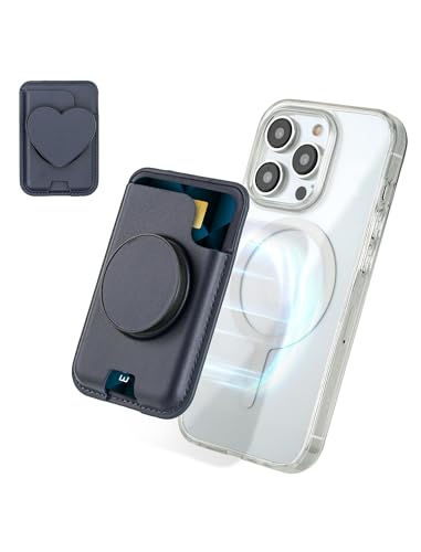 isee Magnetic Phone Wallet with Expanding Grip, Phone Card Holder Wallet with MagSafe, Wallet Compatible for iPhone 17/16/15/14/13/12 Series Holds 2 Cards (Navy) - color: Navy