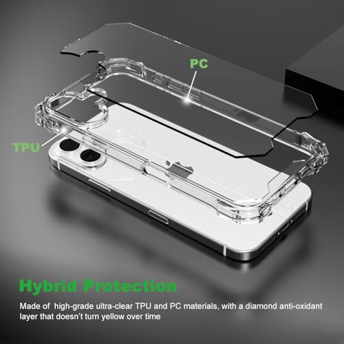 for iPhone 16 Plus Crystal Clear Case with Detachable Adjustable Crossbody Strap, Slim Fit Shockproof Protective Phone Case with Anti-Lost Shoulder Neck Lanyard 6.7" 2024 - size: iPhone 16 Plus