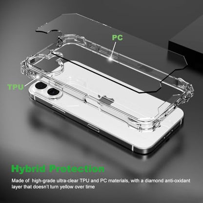 for iPhone 16 Plus Crystal Clear Case with Detachable Adjustable Crossbody Strap, Slim Fit Shockproof Protective Phone Case with Anti-Lost Shoulder Neck Lanyard 6.7" 2024 - size: iPhone 16 Plus
