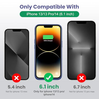 Battery Case for iPhone 13/13Pro/14,7500mah Ultra-Slim Protective Charging Case,Portable Rechargeable Expandable Battery Charger-Blue - color: Blue