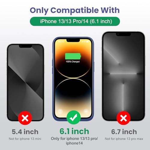 Battery Case for iPhone 13/13Pro/14,7500mah Ultra-Slim Protective Charging Case, Portable Rechargeable Expandable Battery Charger Cover Compatible with iPhone 13/13Pro/14 (6.1 Inch)-Pink - color: Pink