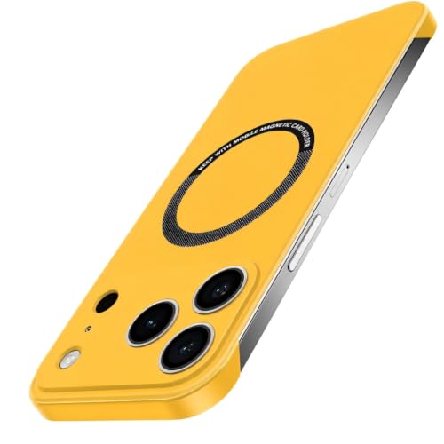Frameless Magnetic Series Designed for iPhone 13 Pro Case[Compatible with MagSafe] Borderless Ultra Thin Slim Fit,Lightweight Minimalist Hard PC Yet Protective Shockproof Cover,Yellow - color: Yellow, size: iPhone 13 Pro