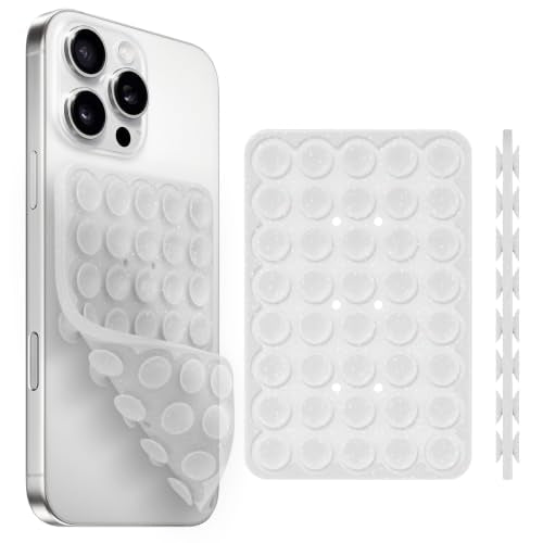 Yojaro Silicone Suction Cup Phone Case Mount Double Sided, Phone Accessories Hands-Free Strong Grip Holder for Selfies and Videos (Translucent Glitter) - color: Translucent Glitter