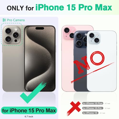 TUCCH Wallet Case for iPhone 15 Pro Max (6.7"), Flip Stand, Black & White | RFID Blocking, 4 Card Holders, Kickstand, PU Leather, Shockproof TPU Shell, Magnetic Closure, Protective Folio Cover - color: Black & White