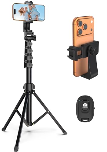Liphisy 64” Tripod for Cell Phone & Camera with Remote and Phone Holder
